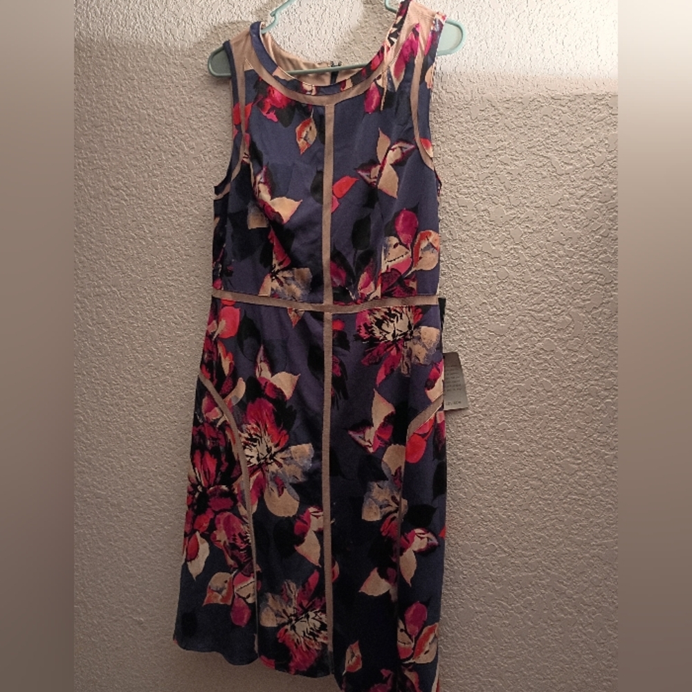 Adrianna Papell Floral Sleeveless Lined Dress 14 NWT - Picture 2 of 9